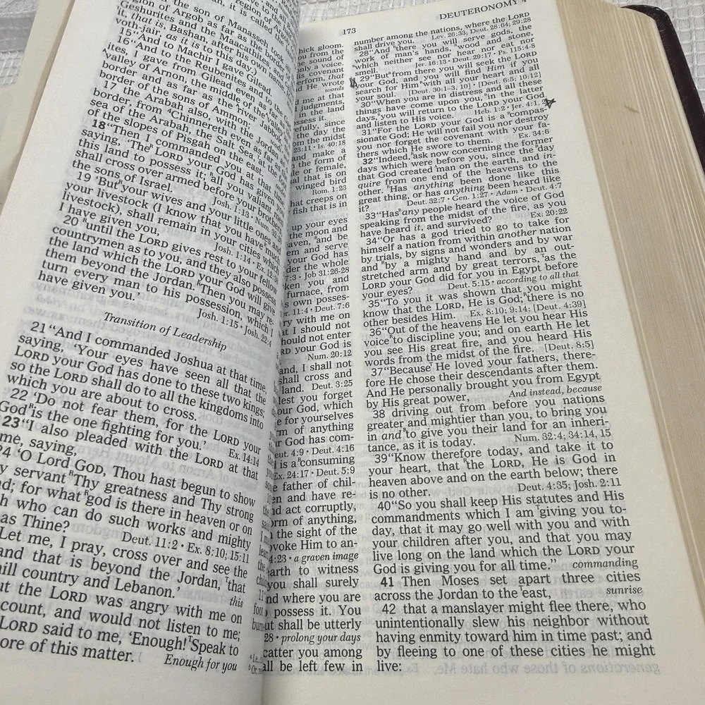 Nelson Open Bible 1985 KJV Expanded Edition Genuine Leather Soft Cover‎ Red